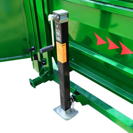 Manual jack on the close up of the collapsible tub on the Arrowlock 75 portable chute alley and tub 1