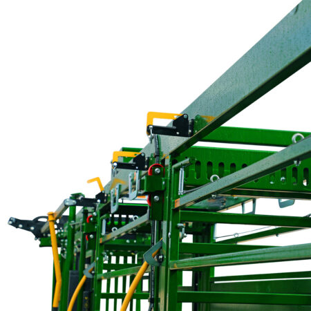 Panel holder on the close up of the collapsible tub on the Arrowlock 75 portable chute alley and tub