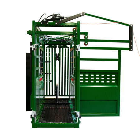 Powerlock 105 squeeze chute with rear gate open