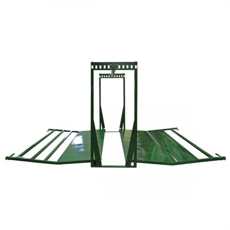 Easy Flow adjustable cattle alley image of emergency exits down