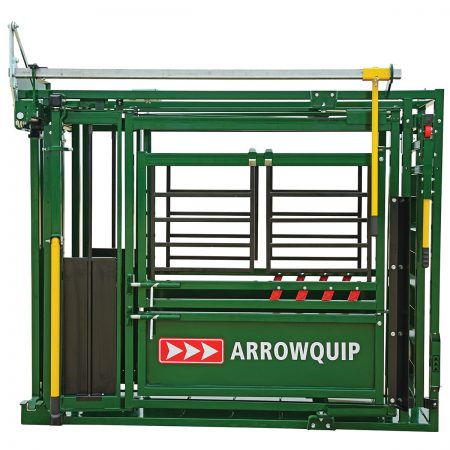 Vue latérale de la cage de contention pour bovins de la série Q-Catch 54.